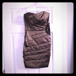 HOT Metallic Dress with Beaded Accent